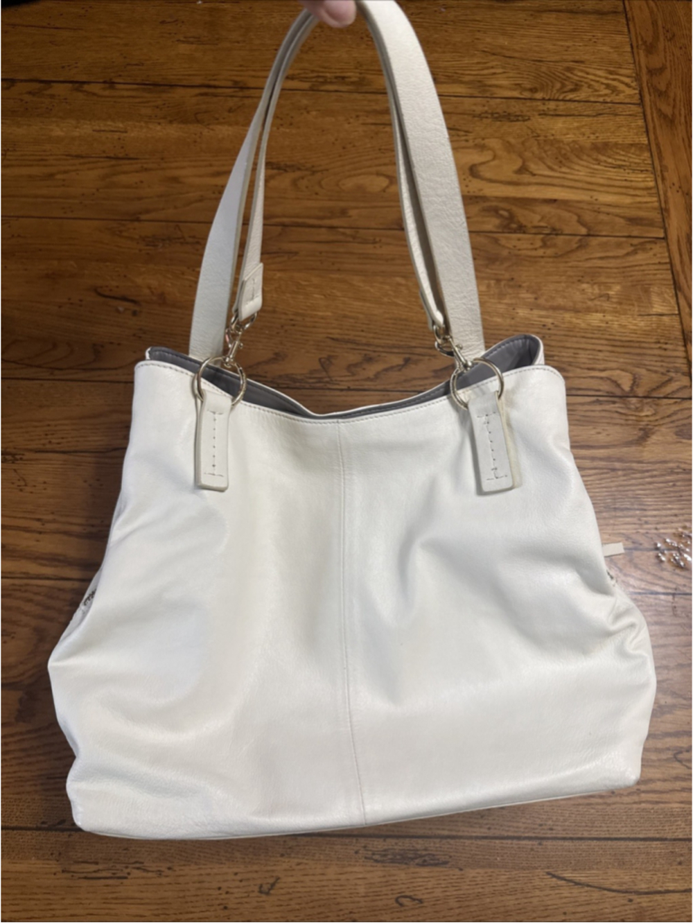 Vince Camuto Tan Pebbled Leather Hobo Shoulder Tote Hand Bag Purse EUC